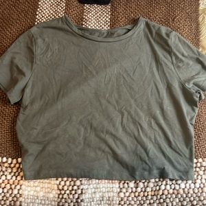 Green crop top wore once size xl fits more like a medium